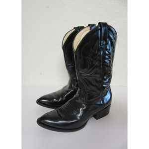 SONORA Black Leather Men's 9.5 Western Ranch Cowboy Mid-Calf Pull On Boots